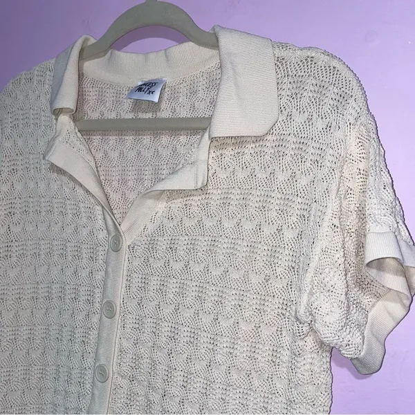 Princess Polly Elizondo Set Womens Size XS Cream Crochet Knit Wide Leg Resort - Image 8