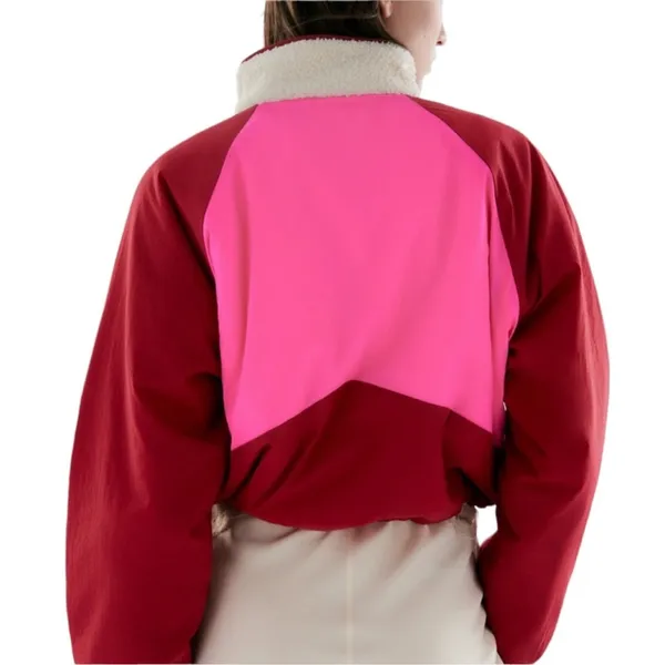 Zara Cropped Shearling Retro Colorblock Jacket M - Image 6