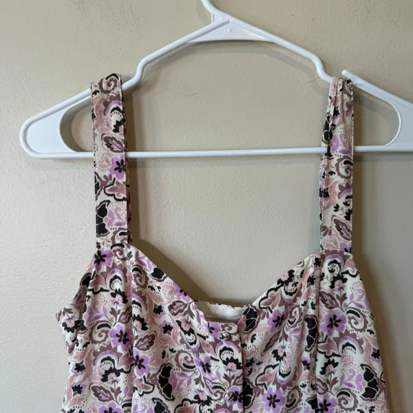 Z Supply EVEREVE Floral Midi Dress M Smocked Back Button Front Boho‎ Cottagecore - Image 3