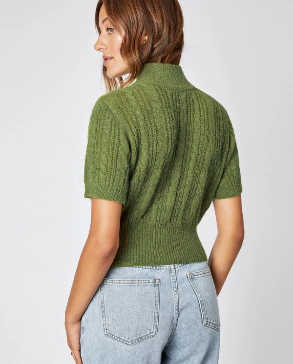 Cropped Cable Knit Sweater Vintage - Image 2