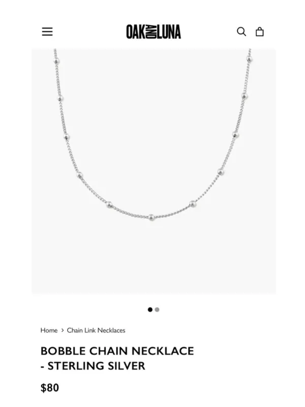 Oak And Luna BOBBLE CHAIN NECKLACE 925 STERLING SILVER - Image 5