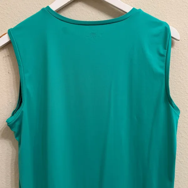 Athleta Sunlover UPF 50+‎ Sleeveless Mesh Hem Teal Green Medium 420736 - Image 4