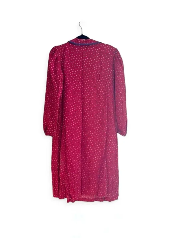 Samantha Vintage Wine Red Blue Paisley Midi Dress Women’s Size Small - Image 2