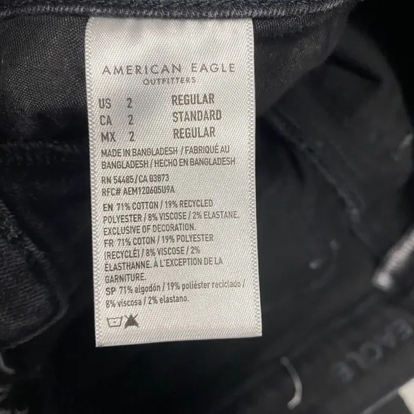 American‎ Eagle Jeans Womens 2 Black Wash High Rise Jegging Ripped Distressed - Image 8
