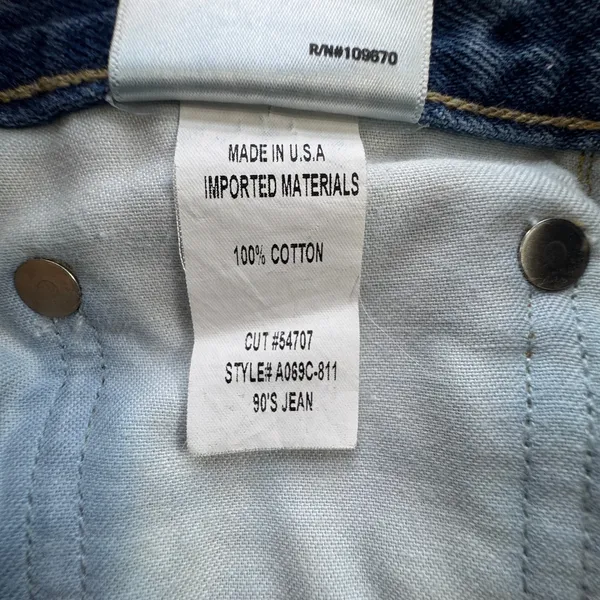 AGOLDE‎ 90s Jean Womens 23 High Rise Straight Leg Distressed Blue Denim Grunge - Image 9