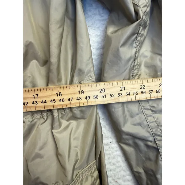 Coach Rain Coat Womens Large Beige Mid Length Zip‎ Jacket Drawstring Pockets - Image 10