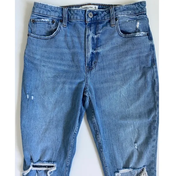 Abercrombie &‎ Fitch Curve Love High Rise Skinny Distressed Jeans Blue 29/8S - Image 2