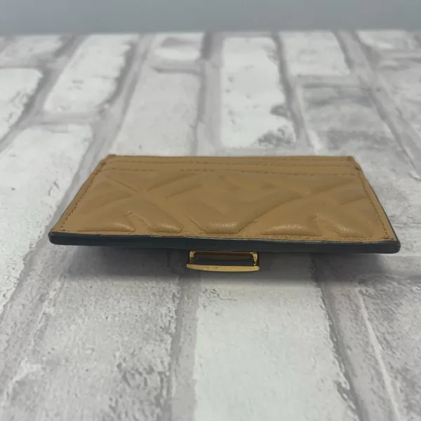 Fendi Baguette Dark Beige Card Holder Nappa Leather - Preowned - Image 3
