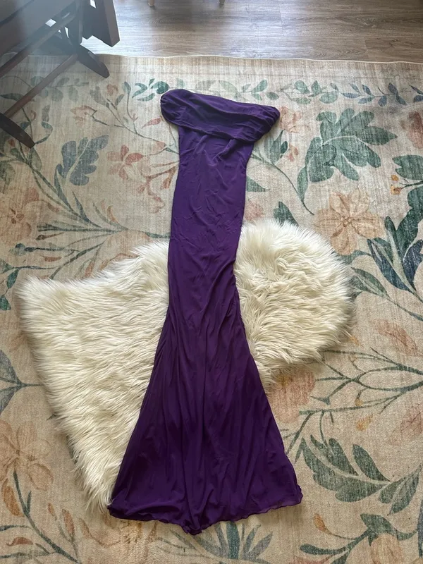 LUCY IN THE SKY Mesh Off The Shoulder Open Back Maxi Dress - Image 3