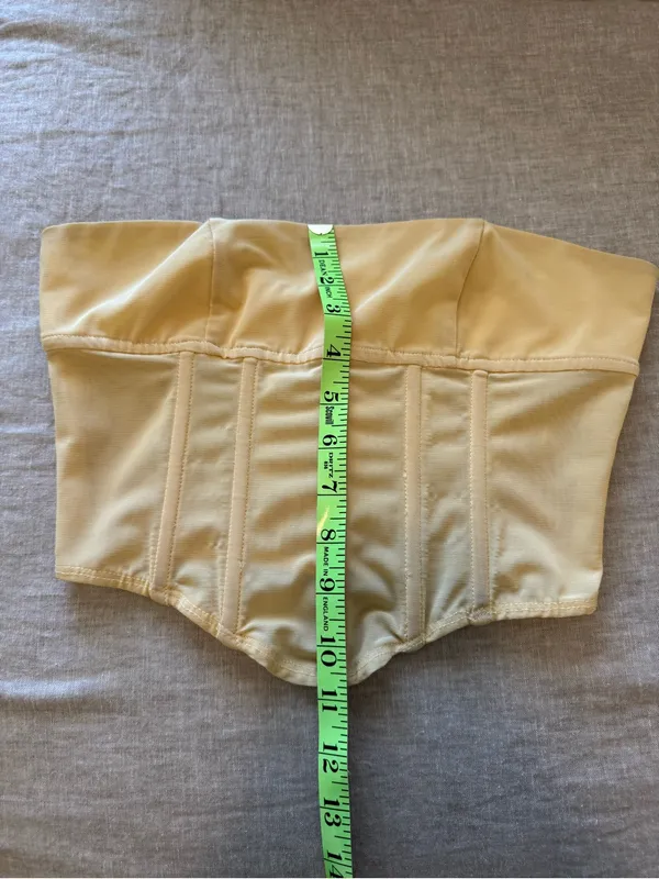 Edikted Butter Yellow Mesh Corset Top - Image 6