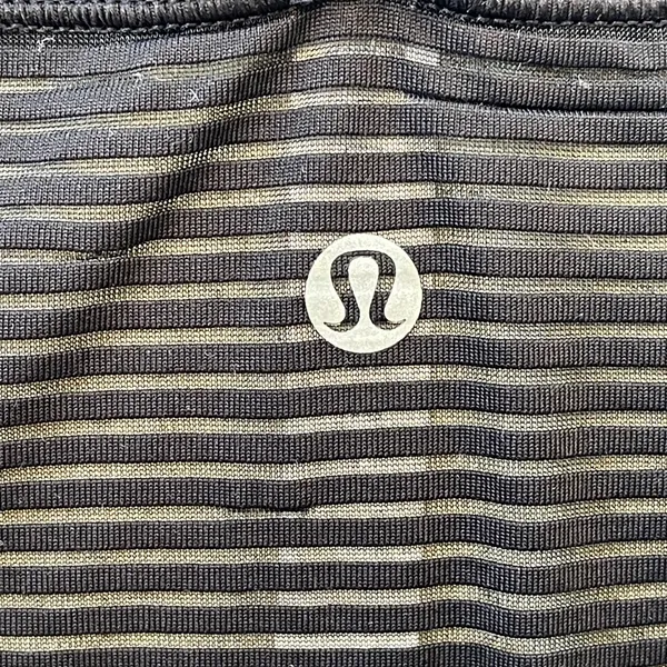 Lululemon see through Black Striped Women's Top grunge chic modern size 8 - Image 5