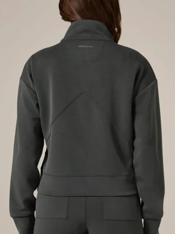 7 Diamonds Rev Crop Quarter Zip Green Size L - Image 2