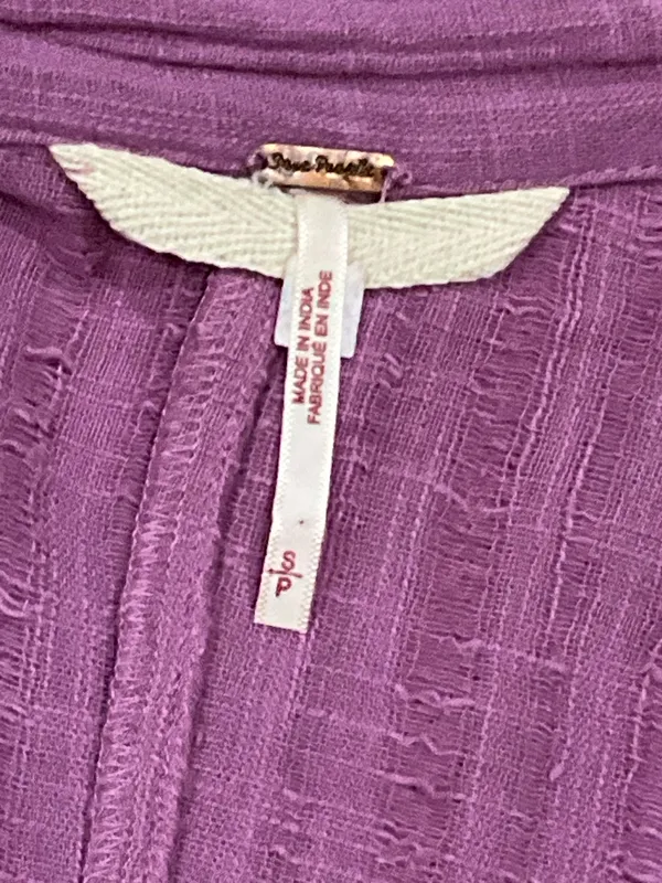Free People Lavender-Pink Button-Front Linen Jumpsuit with Tie Belt - Image 7