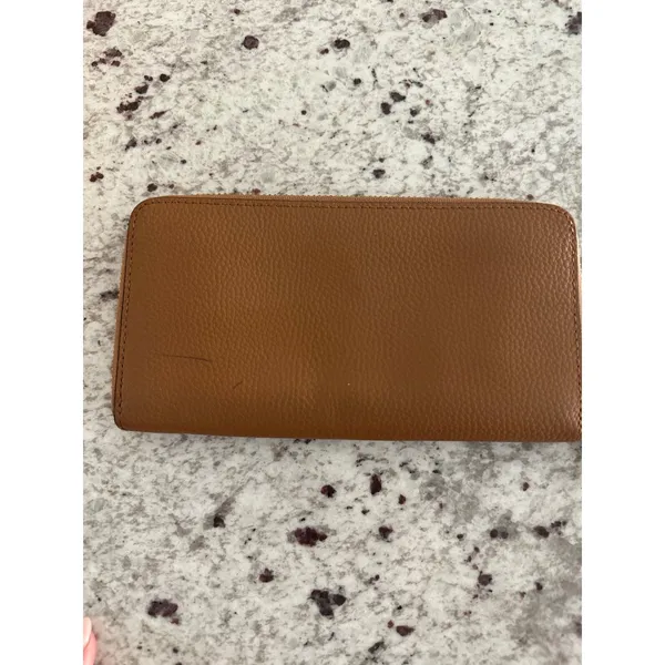Coach Tan Leather Zip Around Continental Wallet - Image 8