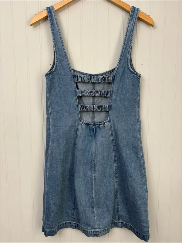 Show Me Your MuMu Steph Mini Dress Women Size Small Blue - Image 2