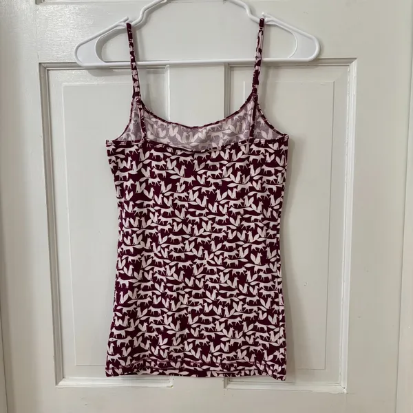 Y2K Style Foxes Print‎ Maroon Preppy Funny Aeropostale Favorite Cami Tank Sz M - Image 3