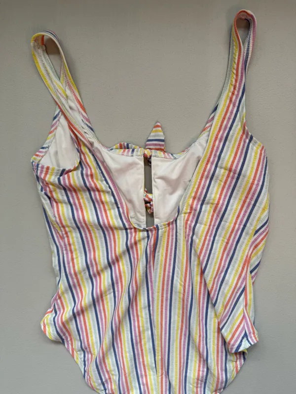 kate spade Multicolor Striped Tie-Front‎ One-Piece Size M/L - Image 6