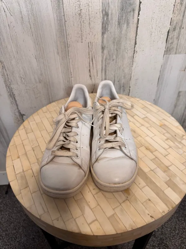 Adidas Stan Smith Primegreen White Beige Sneakers Womens Size 8.5 H03122 Shoes - Image 4