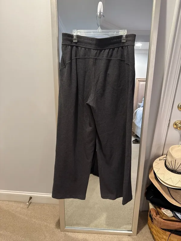 Lululemon Waffle-Knit Wide-Leg Track Pants - Dark Gray - Image 4