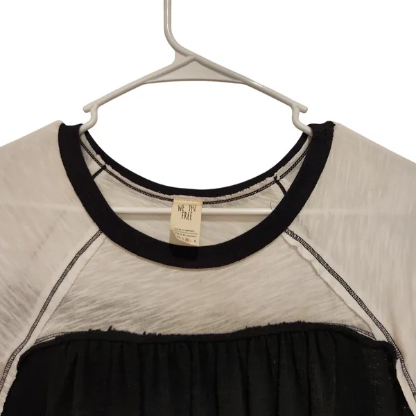 We The Free People Kimono Sleeves Colorblock Pullover Casual Blouse Top Medium - Image 4