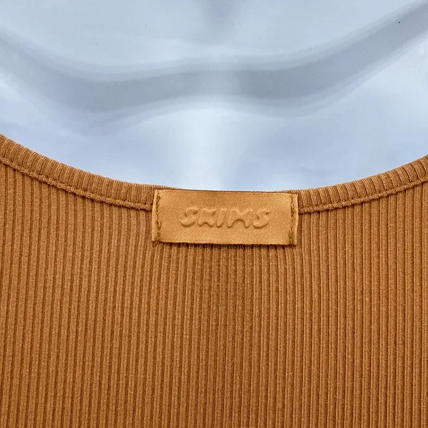 SKIMS Camel Brown Soft Lounge Ribbed Long Slip Maxi Dress Size Small S EUC - Image 4