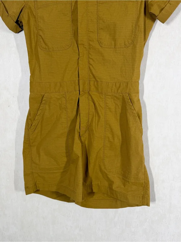 Title Nine Women’ Rosie Utility Romper Jumpsuit Ripstop Outdoor in Mustard XS - Image 4