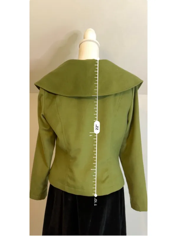 VTG COTTAGECORE Green Blazer Jacket Size M - Image 5