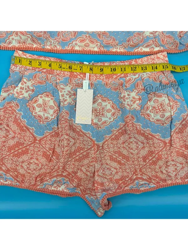 Candies Vintage Y2K Summer Boho Two Piece Juniors Top & Shorts 100% Rayon Size L - Image 5