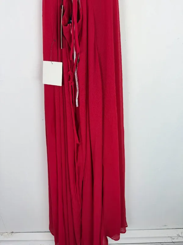 NWT Lulus Strappy To Be Here Red Lace-Up Maxi Dress Size Medium M NEW - Image 9