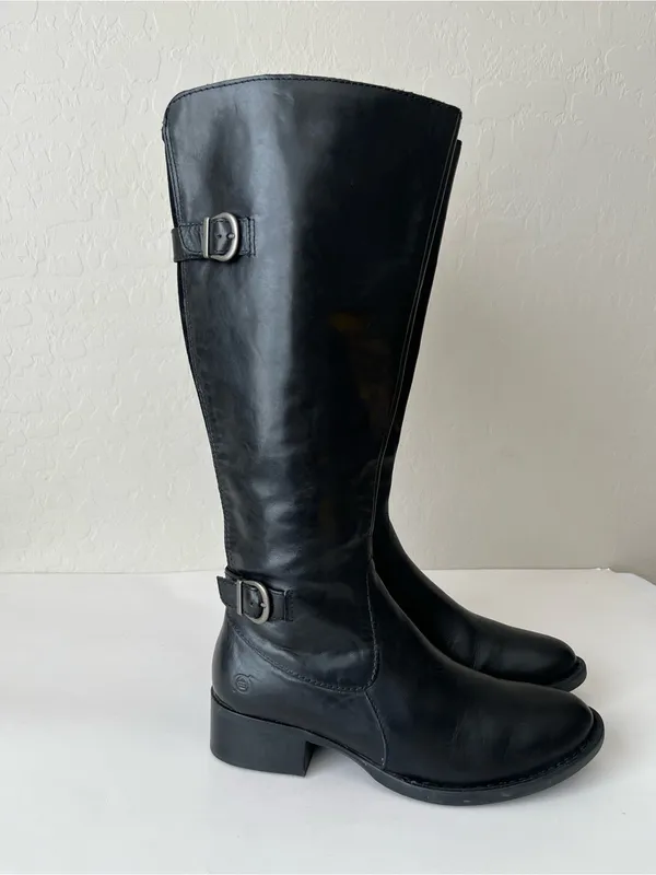 Born Gibb tall leather riding boots black 7 - Image 6