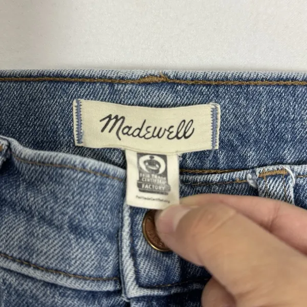 Madewell The Perfect Vintage Jeans Straight Leg Sz 27 Ainsworth Frayed LightWash - Image 4