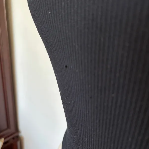 Suzette Solid Black Ribbed Halter Tank Top - Image 2