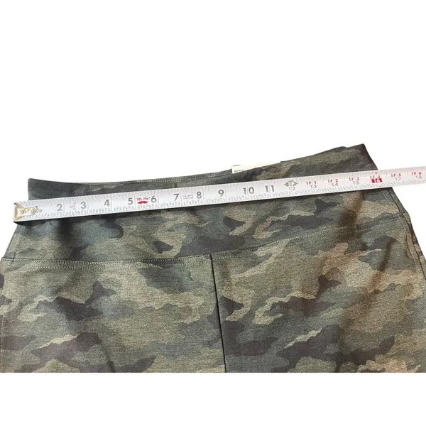 Nine West Army Green Camouflage Pull On Elastic Waist Ponte Pants L NWT - Image 15