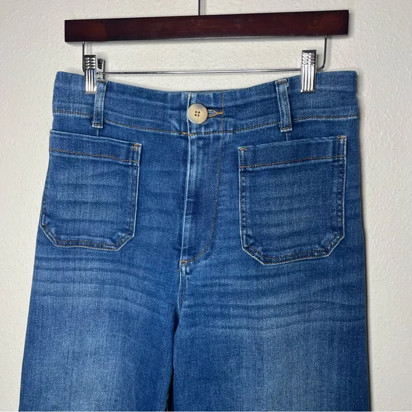 Maeve The Colette High Rise Wide Leg Crop Denim Jeans Size 29 Patch Pockets - Image 7
