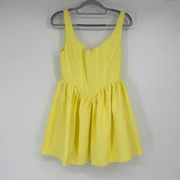 Heiress Beverly Hills Yellow Corset Mini Dress Size M NWT Sleeveless V-Neck‎ - Image 2