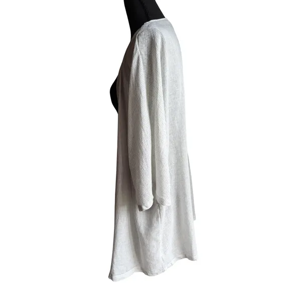 Tahari Linen Blend Open Front Cardigan Wrap One Size Coastal Resort Cover Up - Image 6