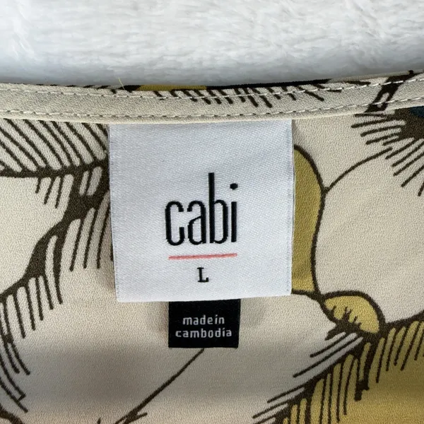 CAbi L Large‎ Sequel Blouse Floral V-Neck Smocked Poet Sleeves #3954 Women's - Image 6