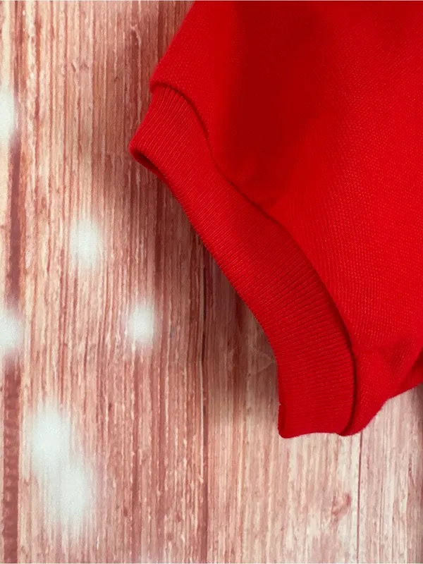 Everlane The Oversized Polo Red Puff Sleeve Short Sleeve Top Size Small NWOT - Image 6