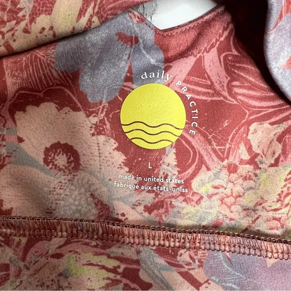 Anthropologie Daily Practice Allie Sports Bra Floral Size‎ Large Scalloped - Image 5