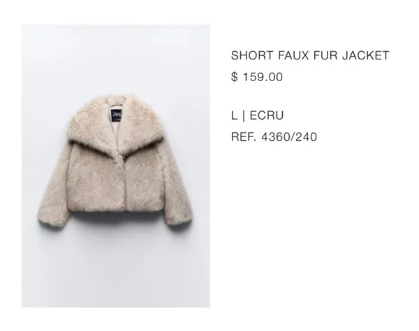 ZARA Faux Fur Coat - Image 2