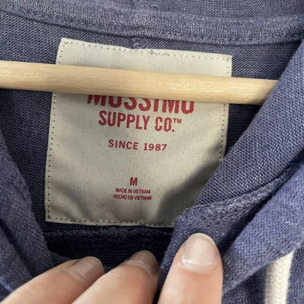 Mossimo Supply Co. indigo lightweight hooded sweater hoodie women's‎ size M - Image 3