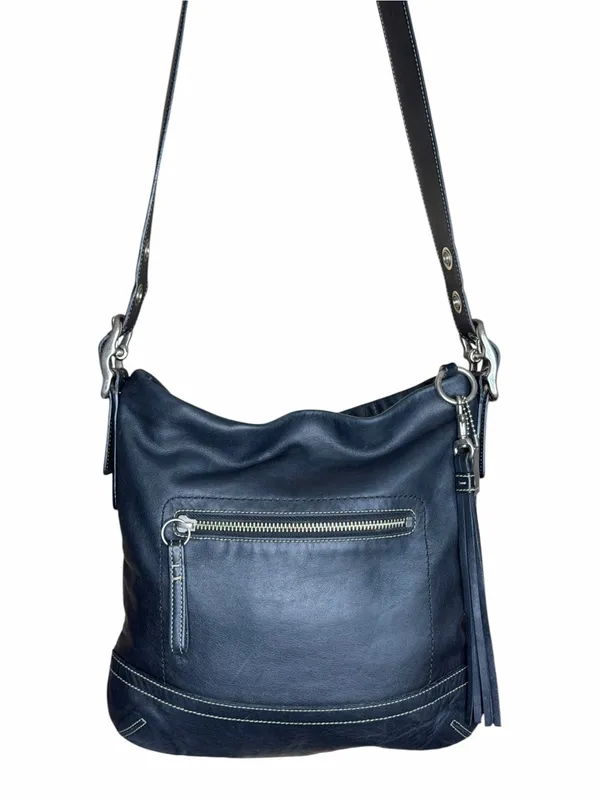 Vintage Coach 1415 Soho Slim Black Leather Hobo Fringe Tassel Shoulder Bag Y2K - Image 5