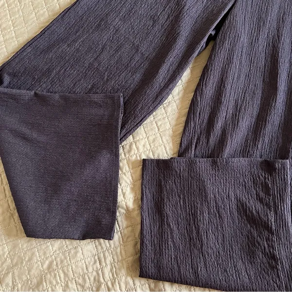 H&M Black Gauze Wide Leg Pants - Image 3