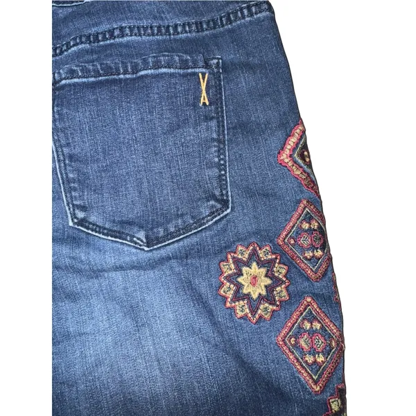 Vintage America Boho Southwestern Embroidered Jeans Women's 12 Hippie Aztec - Image 5