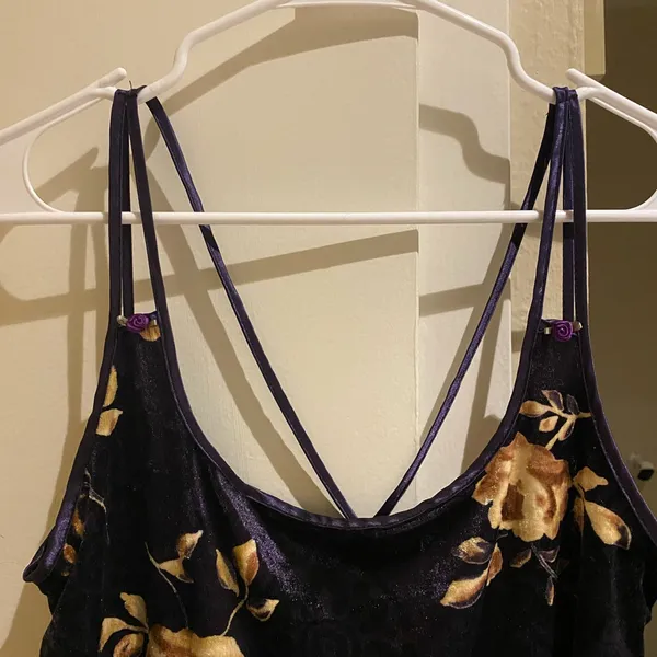 Expressions by California dynasty vintage purple floral mini dress, size S - Image 2