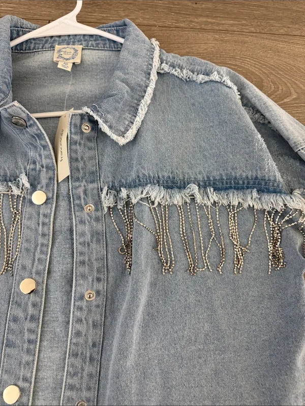 Fringe denim jacket - Image 4
