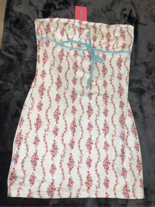 Edikted Jules Print Strapless Minidress Size Medium New with tag - Image 6