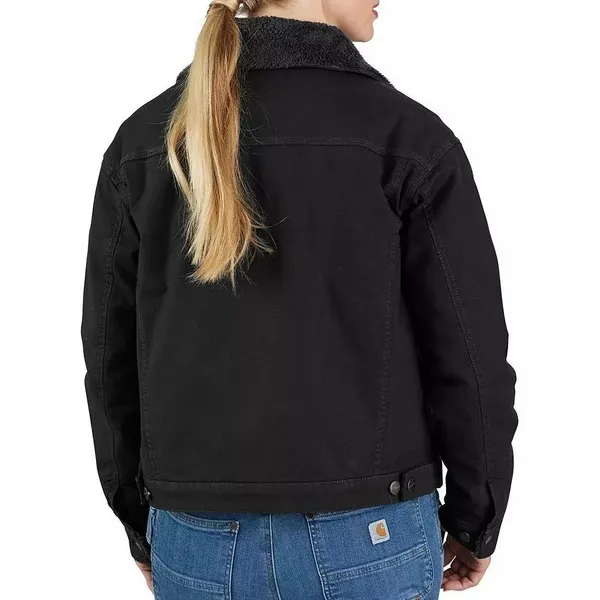 Carhartt Womens Rugged Flex Canvas Sherpa Lined Jacket Black Size XL NEW NWOT - Image 5