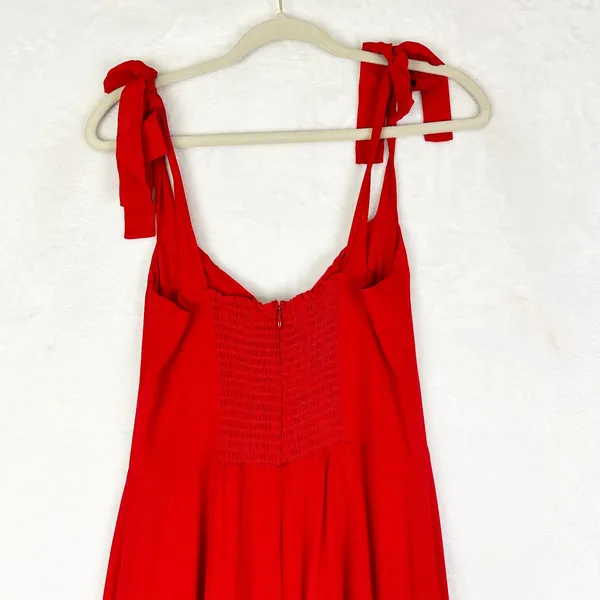 Reformation Nadira Midi Dress Size 6 NWT Poinsettia Red Cocktail Event Party - Image 7
