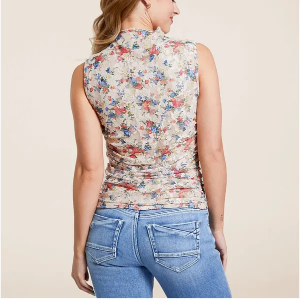 Willow + Root Floral Lace High Neck Tank Top - Image 2